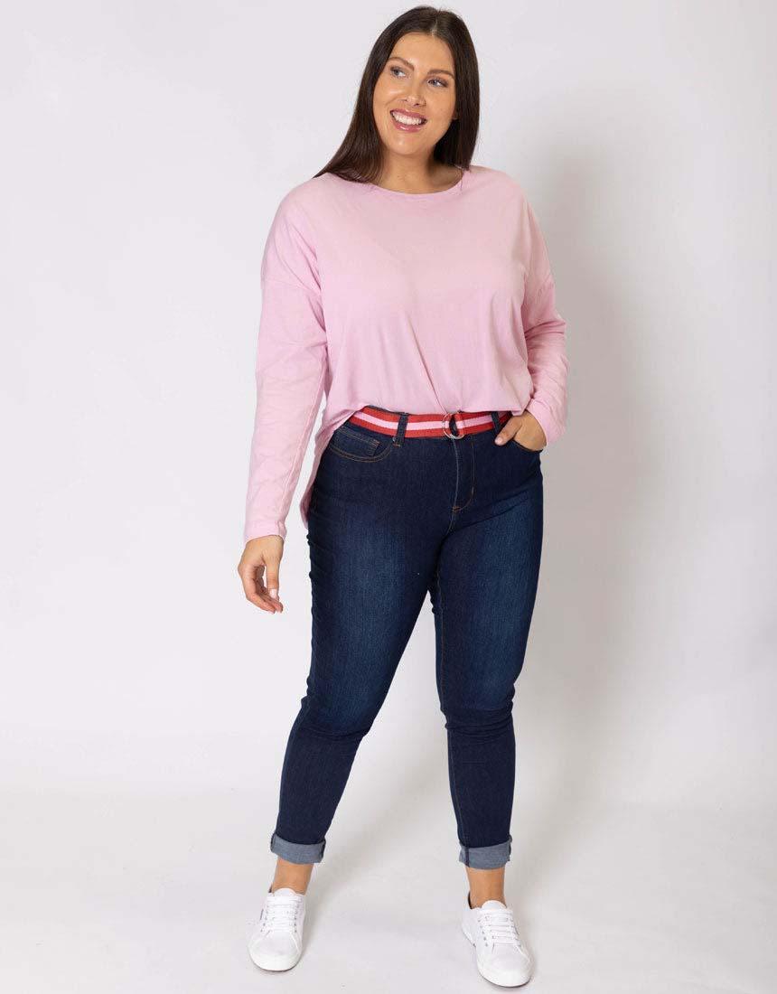 Plus Size Society Long Sleeve Tee - Pink Lady - paulaglazebrook | Plus Size Clothing