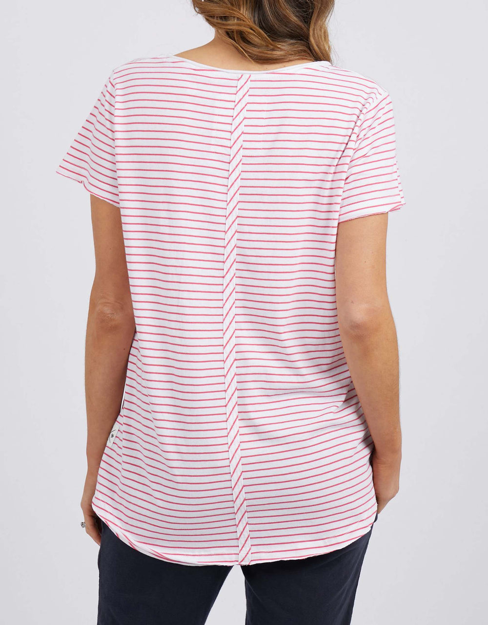 Remi Stripe Tee - White/Watermelon Stripe