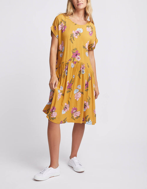 elm-sweet-pea-gathered-dress-mustard-sweet-pea-floral-womens-clothing