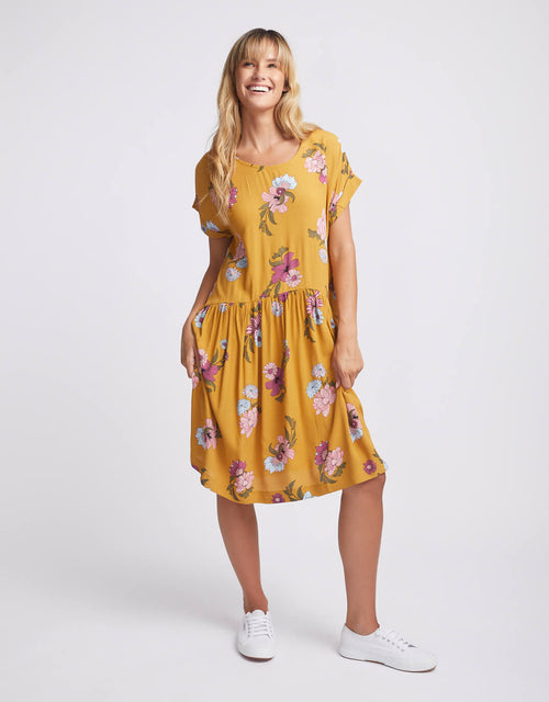 elm-sweet-pea-gathered-dress-mustard-sweet-pea-floral-womens-clothing