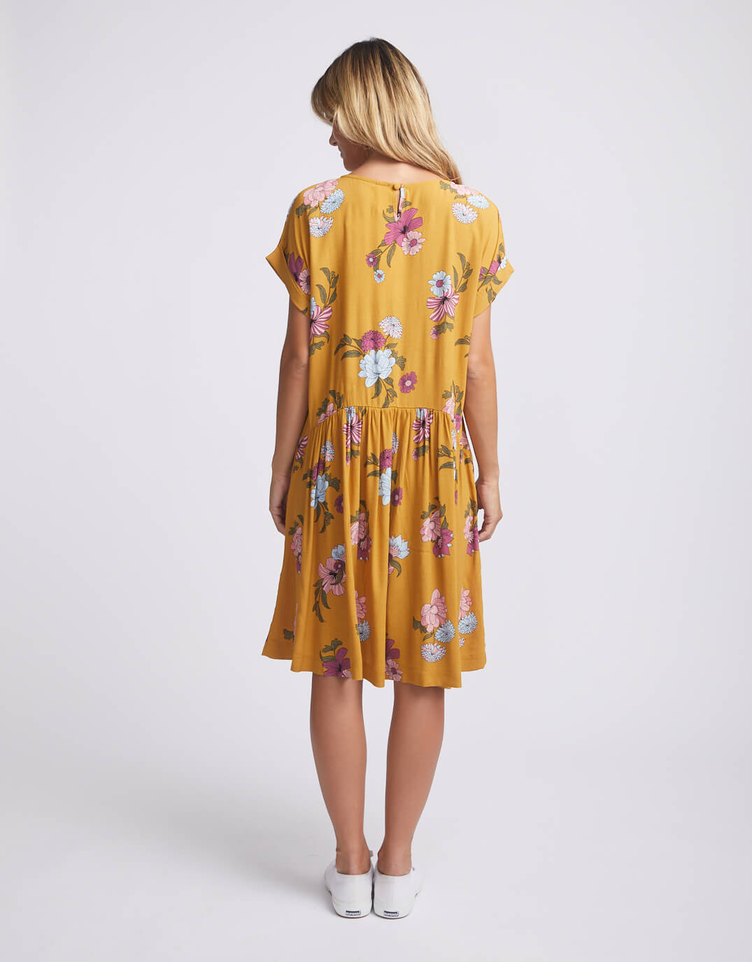 elm-sweet-pea-gathered-dress-mustard-sweet-pea-floral-womens-clothing