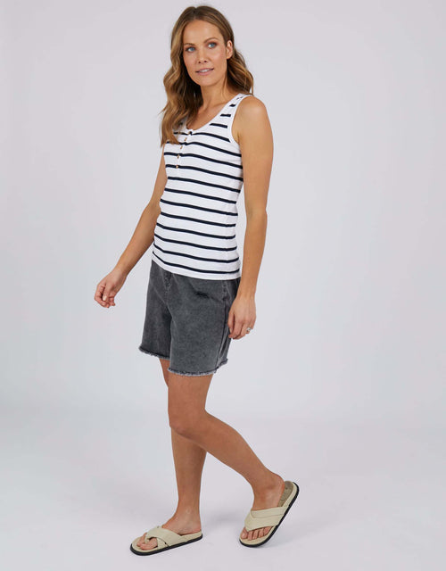 Leia Stripe Tank - White