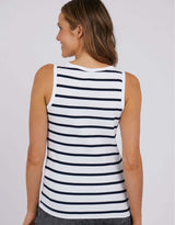 Leia Stripe Tank - White