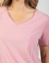 Foxwood | Washed Sammy Vee Tee - Pink Icing | Women's Tops