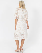 Layla Embroidery Long Dress - Cannoli Cream
