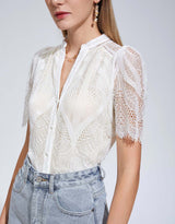 Lilou Lace Blouse - White