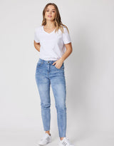 Frayed Denim Jeans - Denim