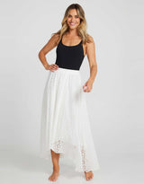 Cascade Wrap Skirt - White Broderie