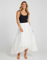 Cascade Wrap Skirt - White Broderie