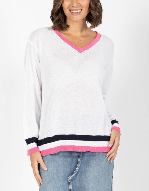 College Knit - White/Pink