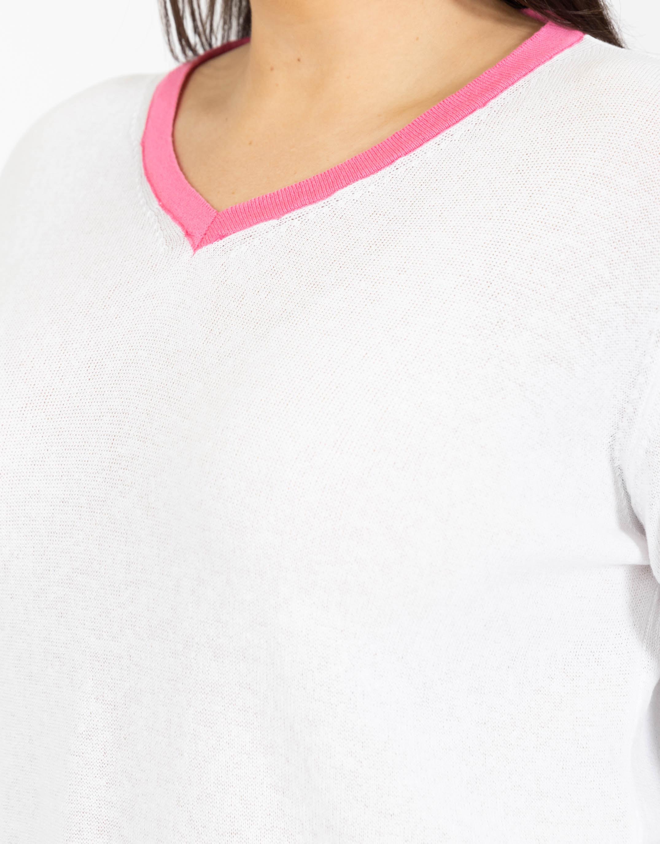 College Knit - White/Pink