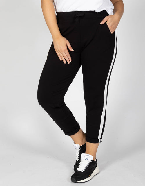 Plus Size Milan Joggers - Black/Off White