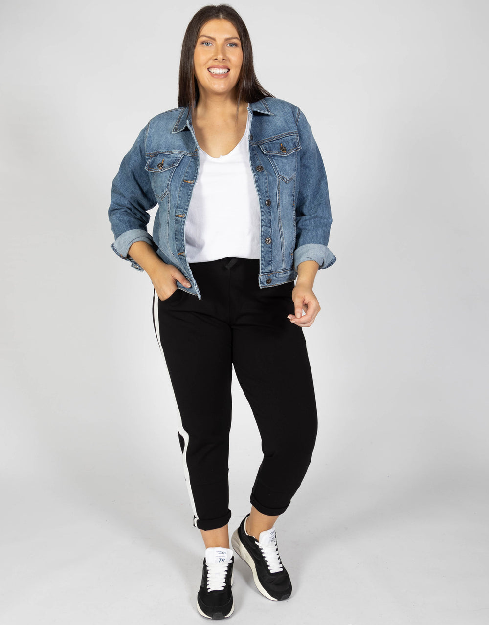 Plus Size Milan Joggers - Black/Off White