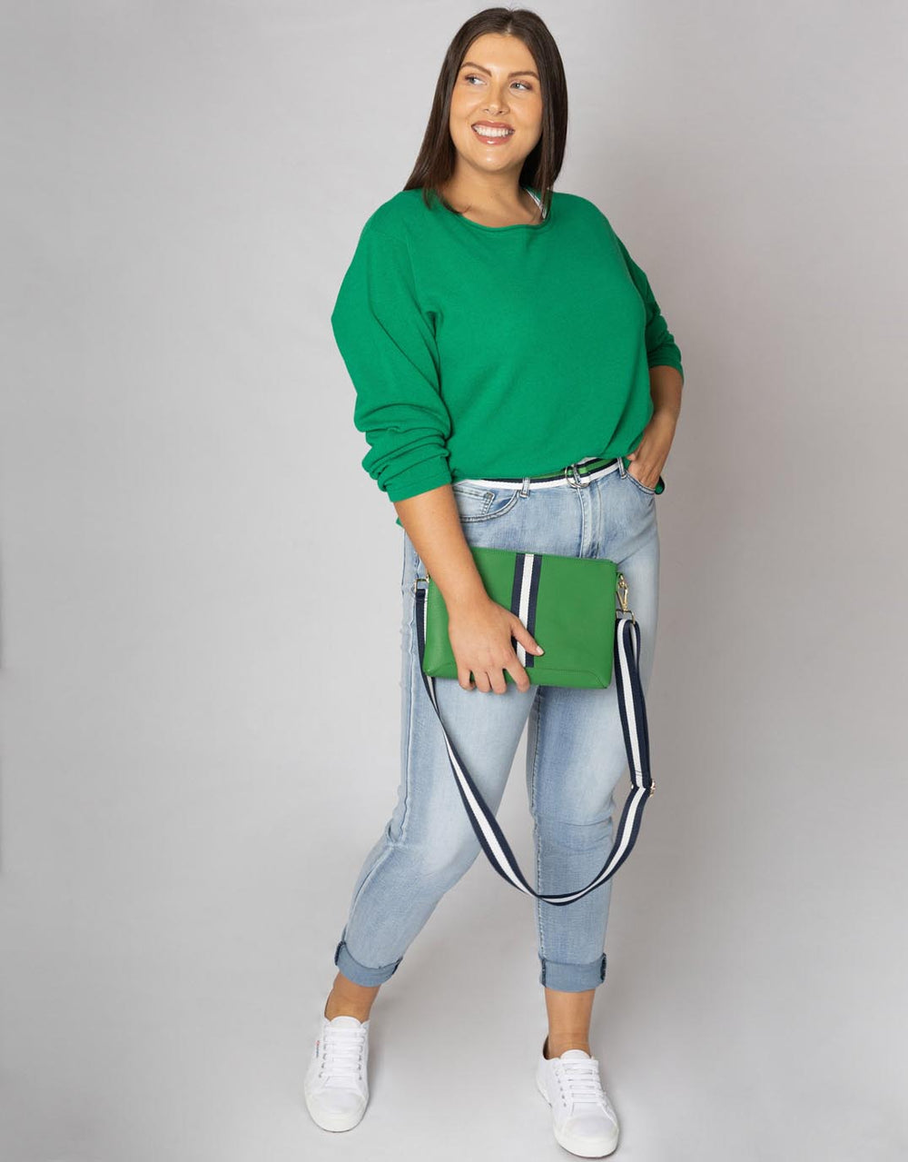 Caitlyn Bag - Emerald/Stripe