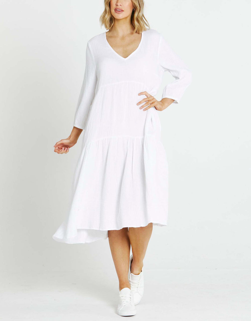 Layla Midi Dress - White