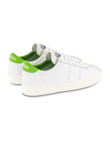 Superga Leather Sneakers - 2843 Club S Leather Sneaker - White/Green Flash