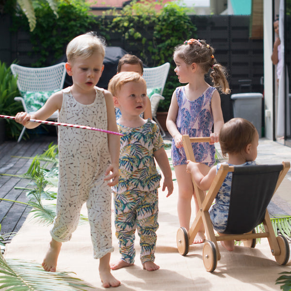 Kids on the runway at Hunter + Boo official launch