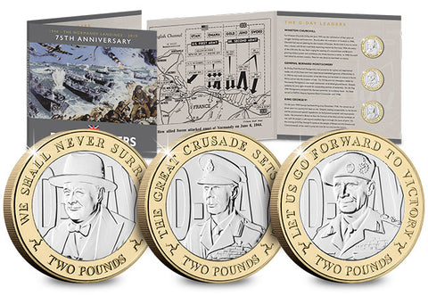 D-Day 75th Anniversary Three Leaders Coin Set