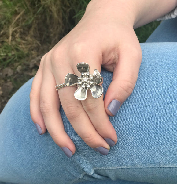 Handmade Silver Flower Ring