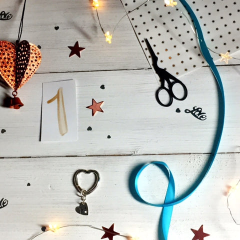 Advent Calendar Day 1 Love heart keyring silver