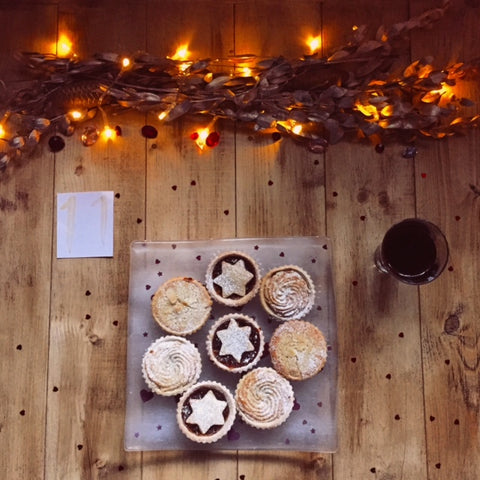 Advent Day 11 Table decoration mince pies fairy lights stars