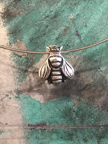 Bee silver necklace handmade