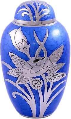 Blue Flower Adult Cremation Urn