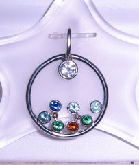 Sterling Circle of Love Birthstone Pendant 