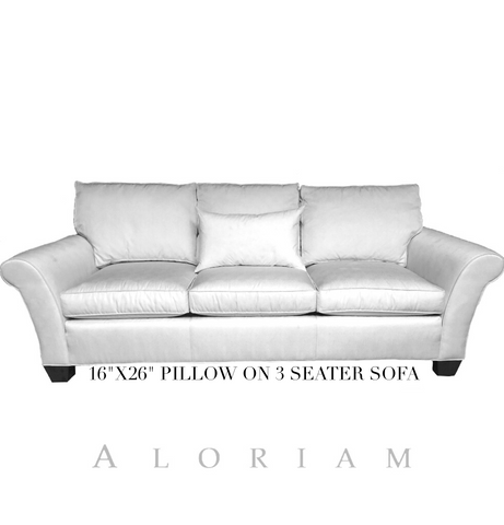 16x26 pillow on 3 seat sofa
