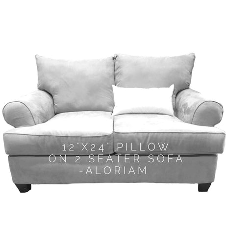 12x24 pillow on 2 seater sofa