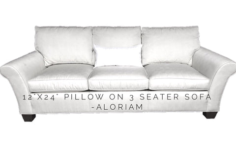 12x24 pillow on 3 seater sofa