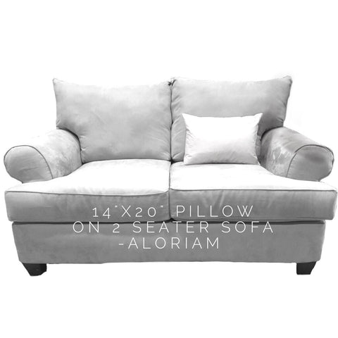 14x20 pillow on 2 seat sofa