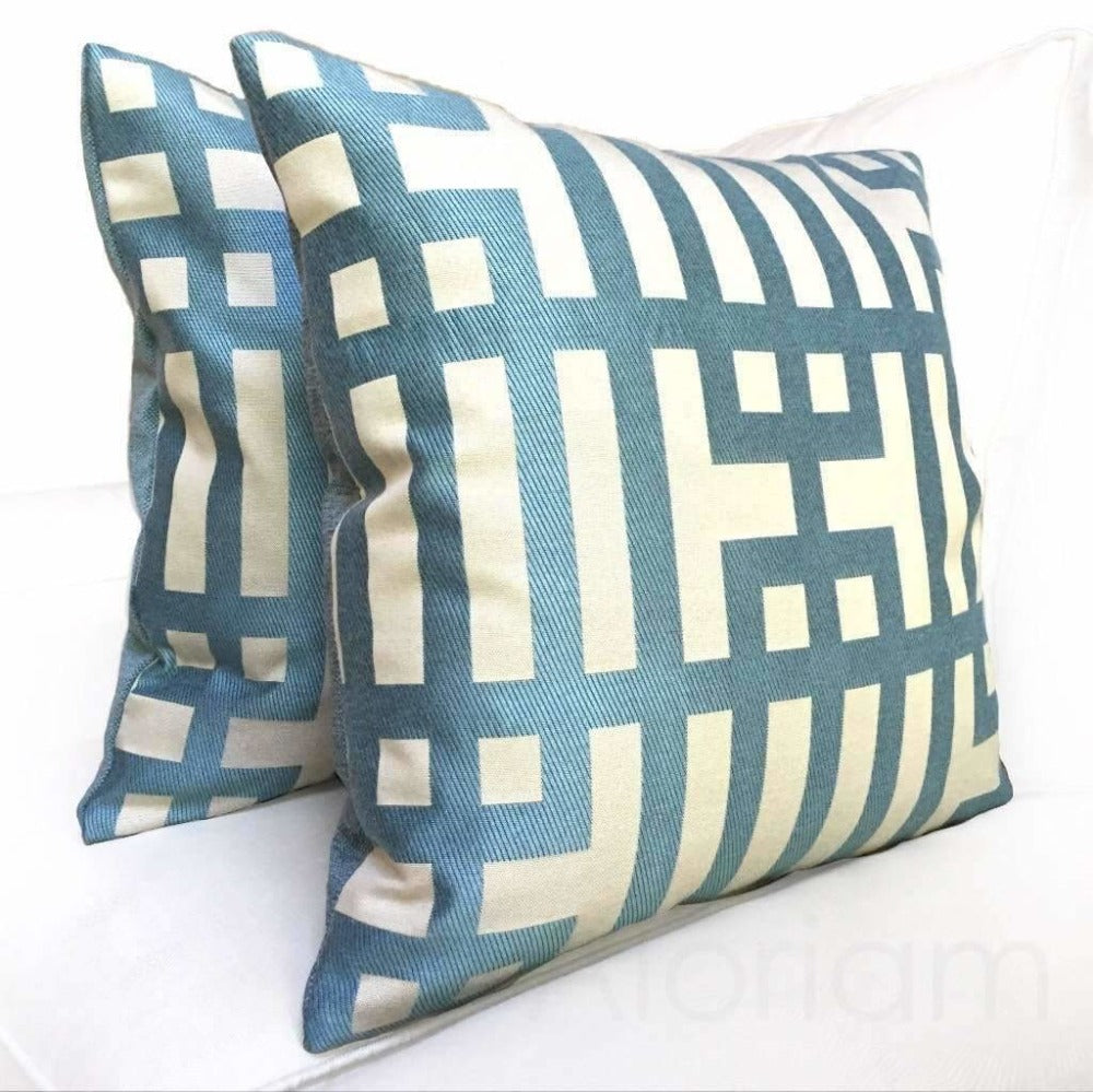 aqua blue cushion covers