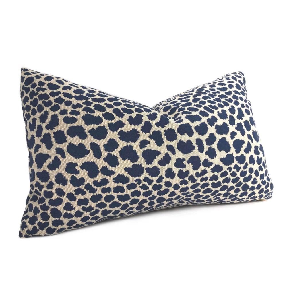 blue cheetah print pillow