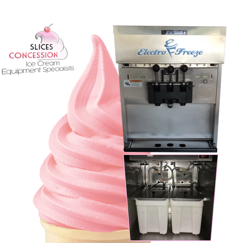 30t-rmt-232 with rmt pump style strawberry soft serve frozen yogurt cone and slices concession equipment specialists logo