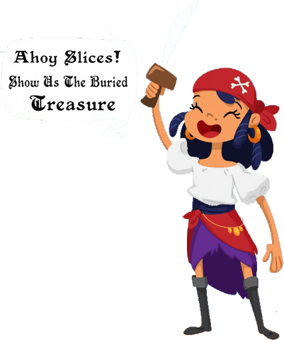 pirate woman saying ahoy slices concession show us the buried treasure so we can make ice cream for our happy customers