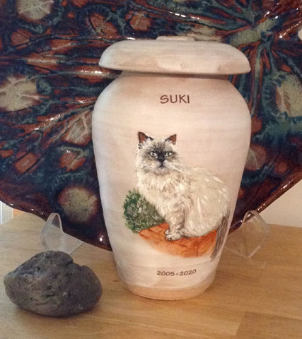 Hand Painted Custom Cat Urn