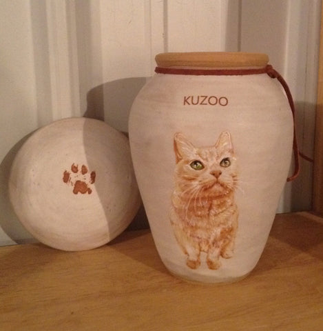 Custom Painted Cat Urn