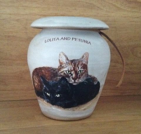 Lolita and Petunia Custom Cat Urn