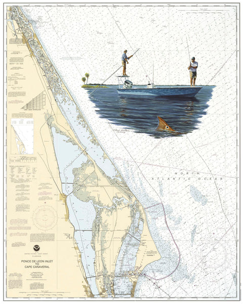 SALE - Mosquito Lagoon Redfish Chart Art