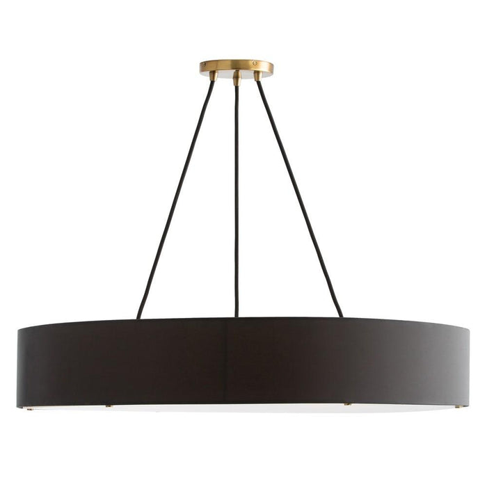 Marsha Large Chandelier - Antique Brass/ Black Shade