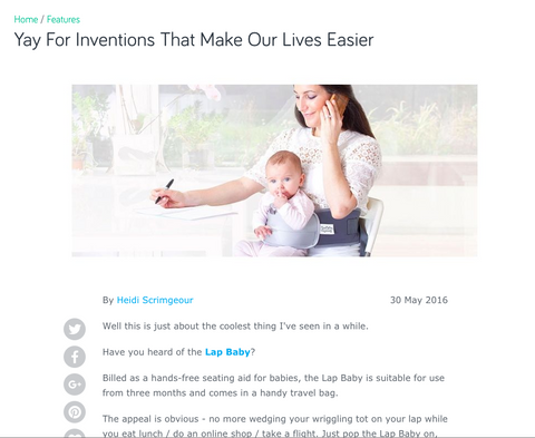 Yay! for inventions that make our lives easier: review of LapBaby