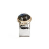 Sterling Silver and 9kt Gold Plate Ring with Multi Faceted Labradorite Gemstone
