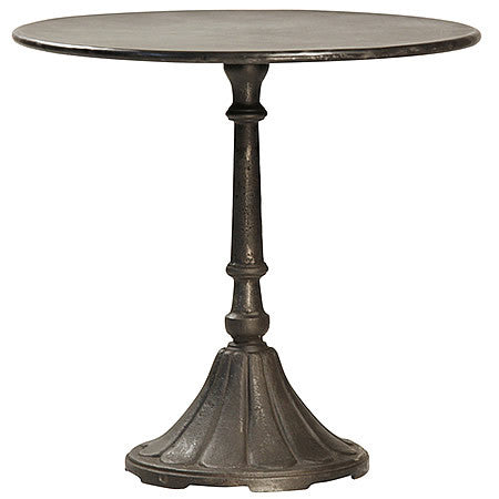 Round Bistro Table with Cast Iron Base and Steel Top
