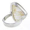 Triangle Shaped Gold Rutile Quartz Ring in Sterling Silver Size 8