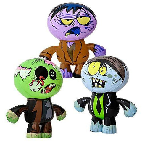 Set of 3 Crazy Inflatable Zombies 24\" Party Decor