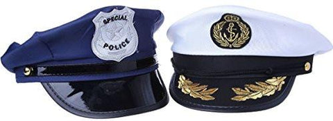 Police And Sea Captain Hat Costume Accessory Halloween - 2 Pc Set