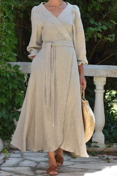 linen dress wrap