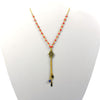 Collar Turco - Piedras Corales, Mano de Fátima Coral y Ojo Azul - Color Dorado