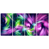 Green and Purple Sensation Abstract Canvas Wall Art Print